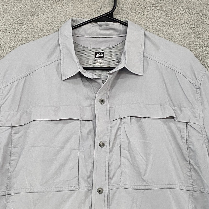 REI Hiking Shirt Mens XL Sahara Short Sleeve Button Up Vented Outdoor Stretch gallery