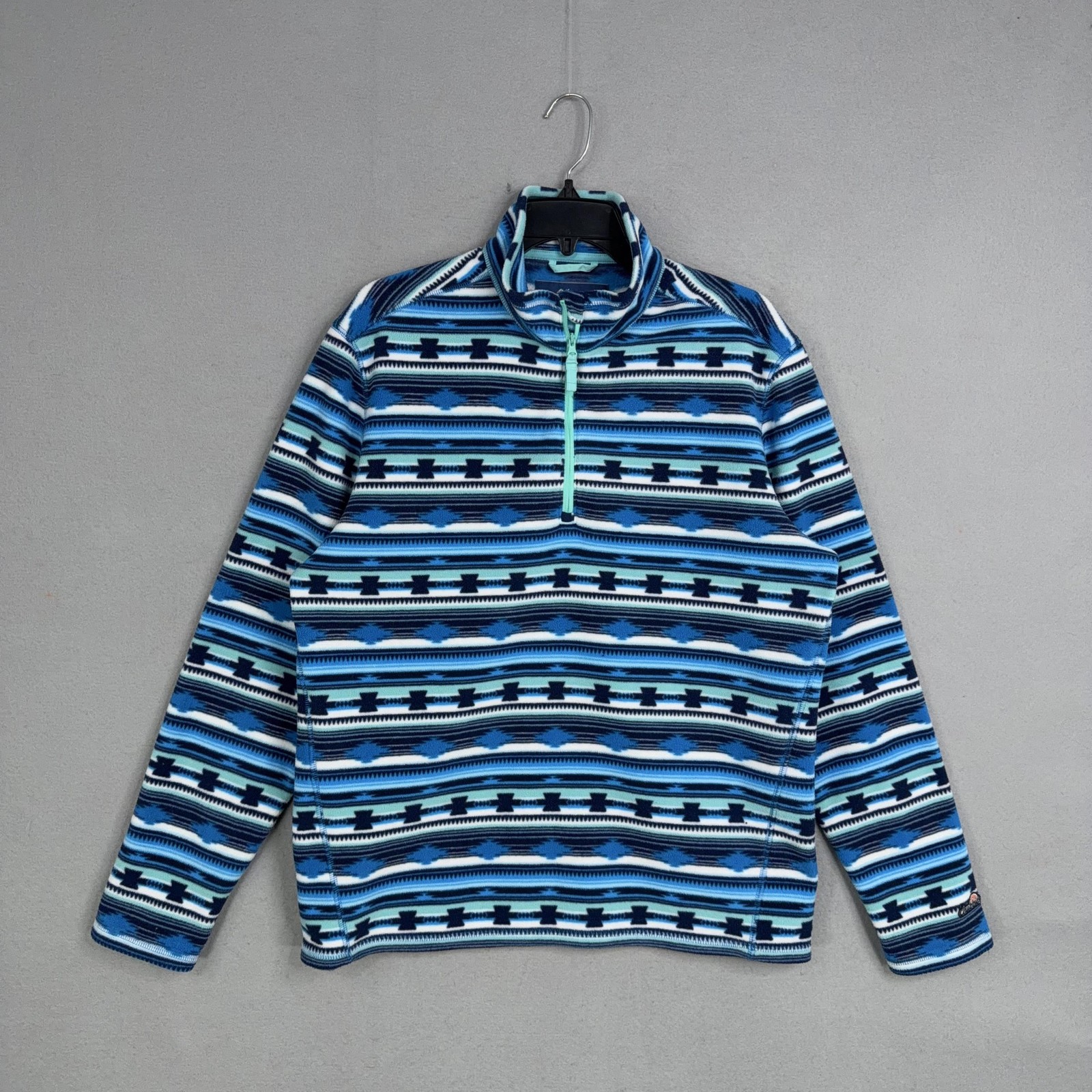 Chubbies Pullover Mens Medium Blue Aztec Stripe 1/4 Zip Fleece Beach Club gallery