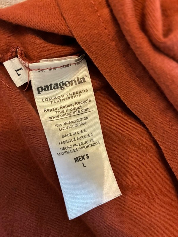 Patagonia Long Sleeve Rusty Red Brown Color Large Pullover Shirt Logo gallery