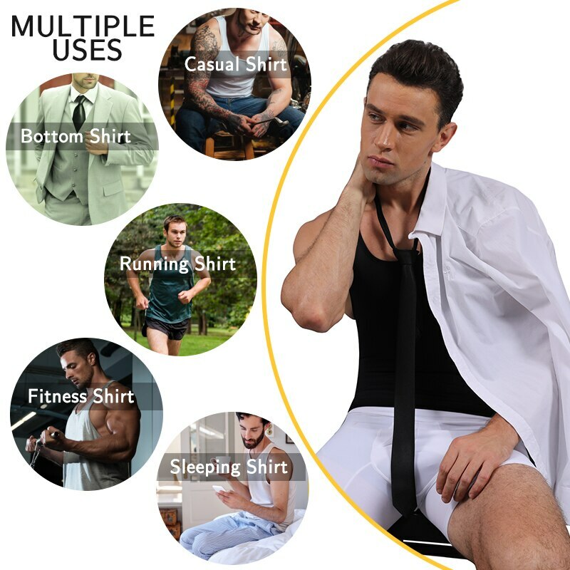 Mens Body Shaper Slimming Shirt Compression Vest Elastic Abs Shapewear Tank Top gallery