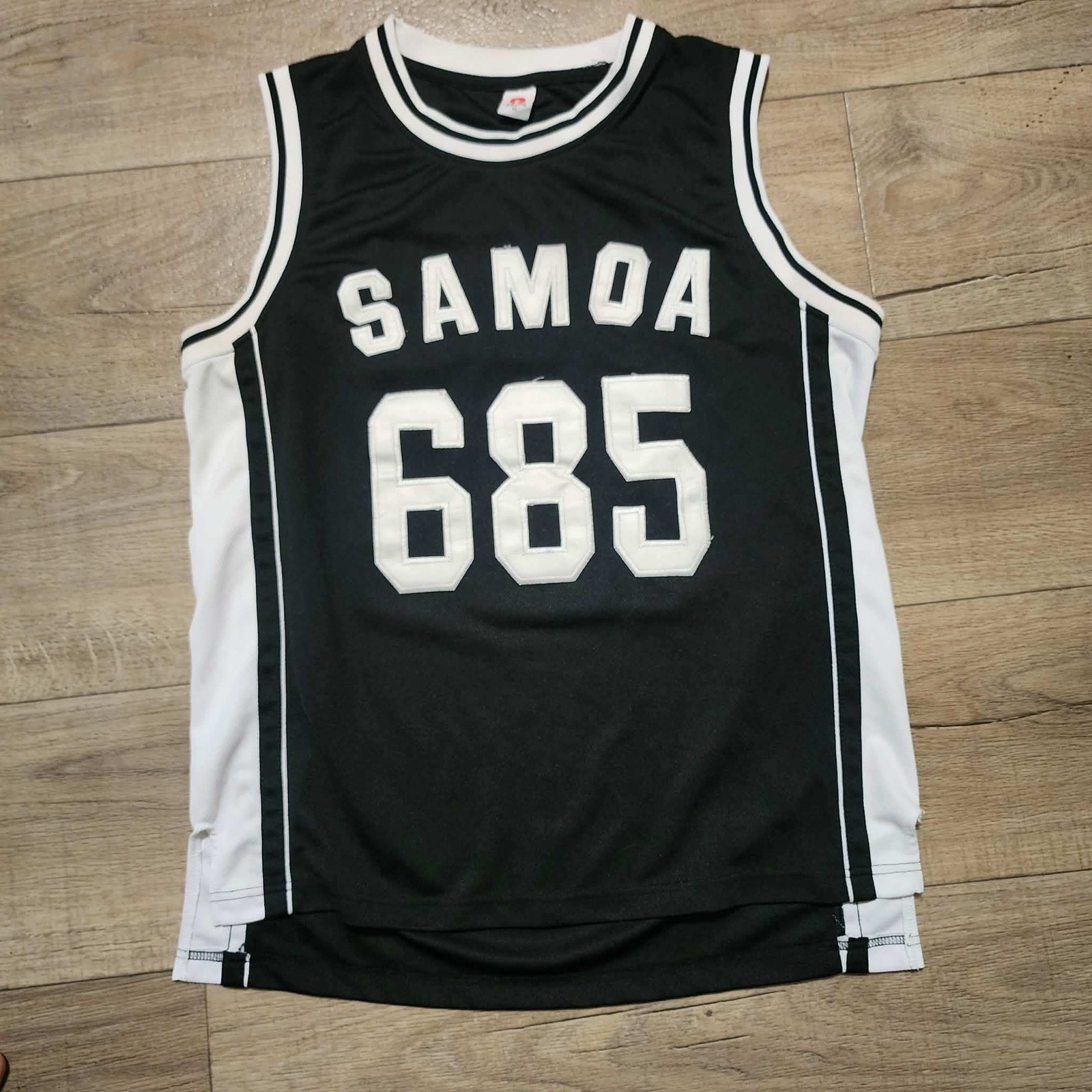 Recon Samoa 685 Basketball Jersey Tank Top Mens XL Black White Tackle Twill Mesh gallery