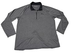 Under Armour Heat Gear Men’s 1/4 Zip Pullover Shirt Gray XXL 2XL Loose EUC