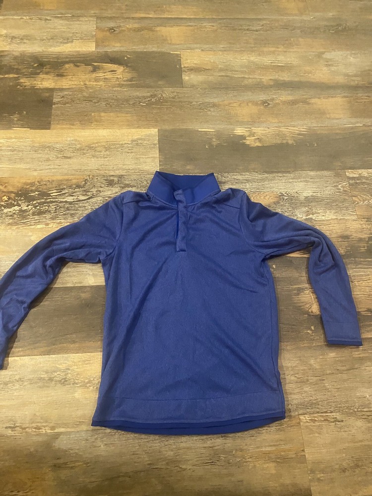 Under Armour Golf Men’s Medium Loose Cold Gear Blue Long Sleeve Snaps Logo UA