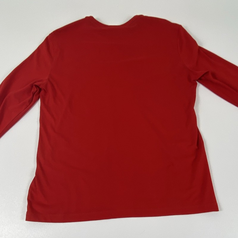 Calvin Klein Men’s Red Lightweight Logo Long Sleeve Crew Neck T-Shirt Size M gallery