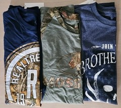 (3) Men’s Size XL LONG Sleeve Bone Collector Real Tree Mossy Oak T-Shirts Camo
