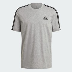 Adidas 2XL Men’s Essentials 3-Stripes Medium Heather Grey & Black T-Shirt GL3735