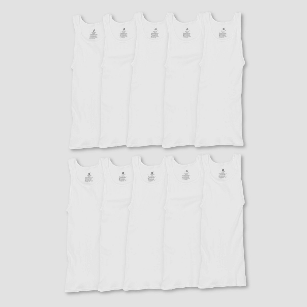 Hanes Men's Tank Top Undershirt - White Tagless, Moisture Wicking, Ribbed Fabric gallery
