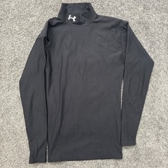 Mens S Under Armour Cold Gear Black Longsleeve Compression Mock Top Shirt Logo