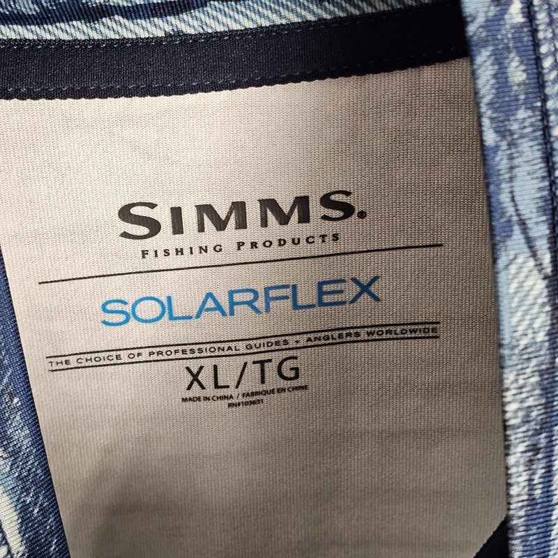 Simms SolarFlex 1/4 Zip Pullover Mens XL Fishing Printed Long Sleeve Mock Neck gallery