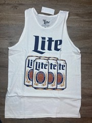 Miller Lite Men Pilsner 6 Pack Tank Top NWT Sleeveless Cotton Medium