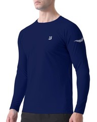 Roadbox Mens UPF 50+ Swim Shirt, Long Sleeve Sun Protection Rash Guard, Slim …