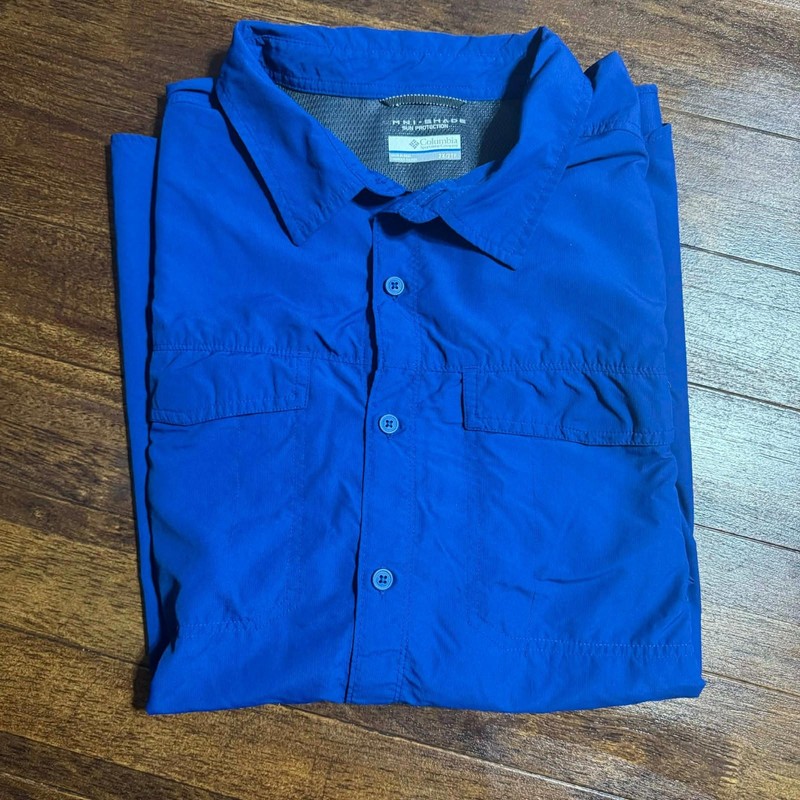 Columbia Silver Ridge Shirt Mens XXL Long Sleeve Omni Shade Vented Fishing Blue gallery