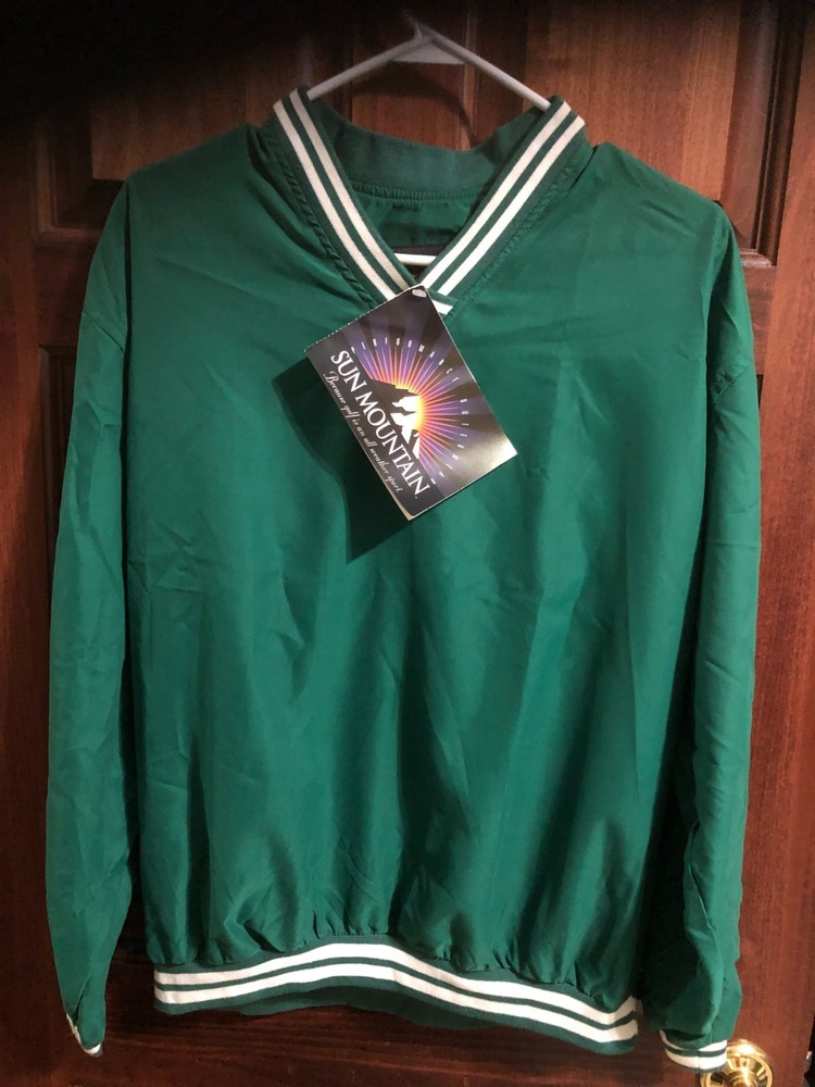 NWT Vintage Sun Mountain Performance Womens M Golf Windshirt Jacket Green White