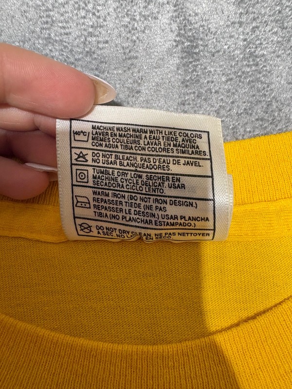 Nike Mens Size XL Yellow Raised Dot Spellout Short Sleeve Shirt 90s VTG Stain gallery