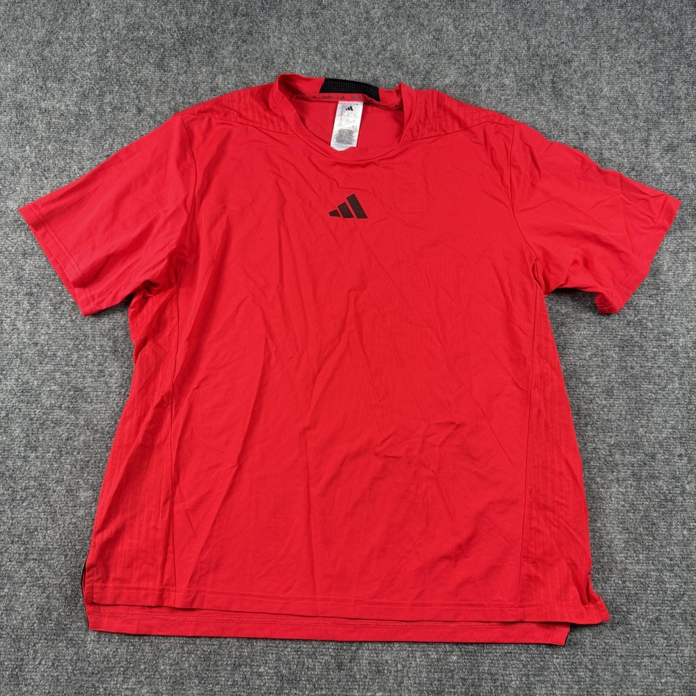 Adidas D4T INT Tee Shirt Mens XL Pure Ruby Red Climacool Athletic Training Top