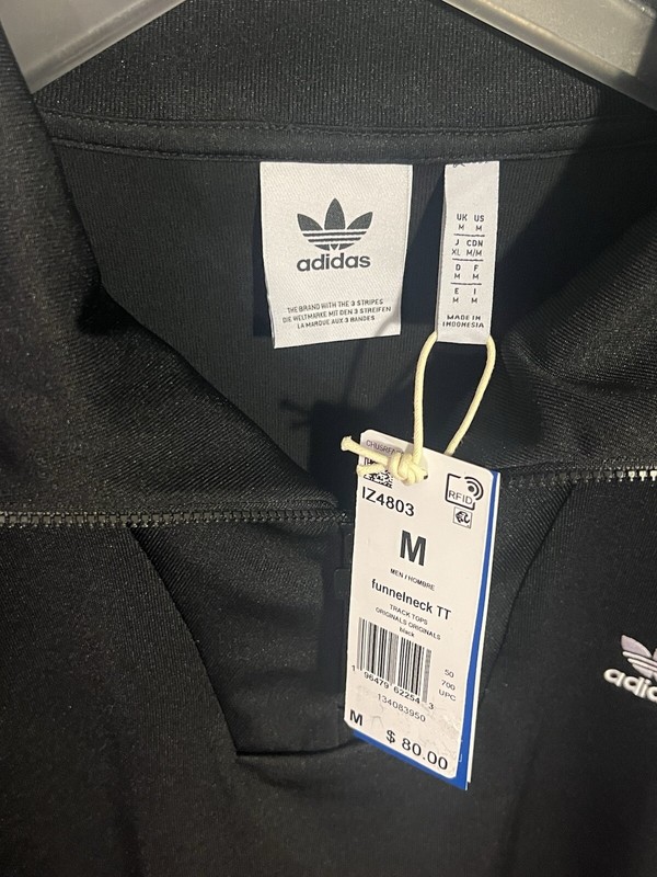 Adidas Men’s Medium Black 1/4 Zip Funnelneck Track Top gallery
