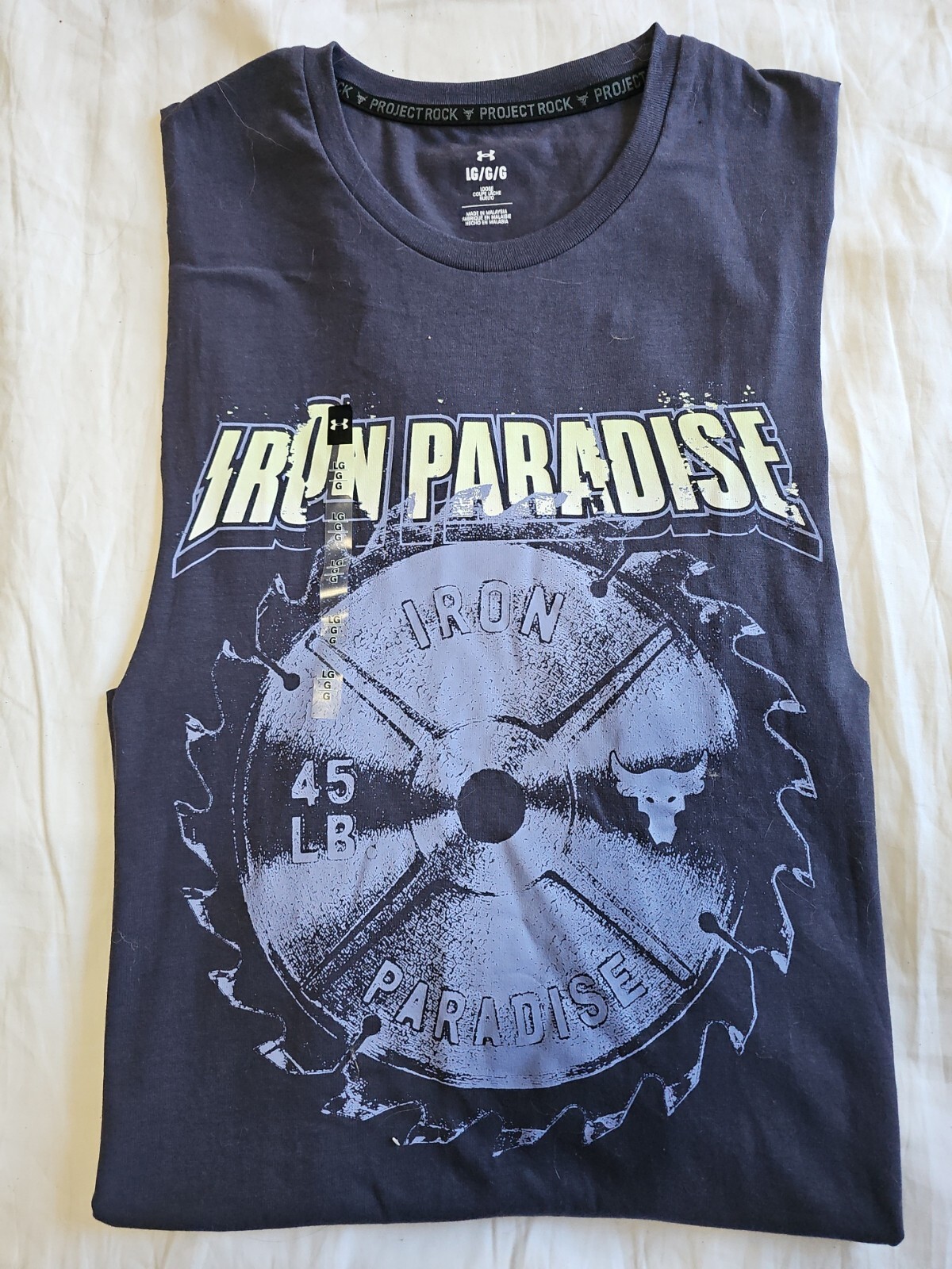 Under Armour Project Rock NEW Iron Paradise 45lb Blade Tank Top SZ Large gallery