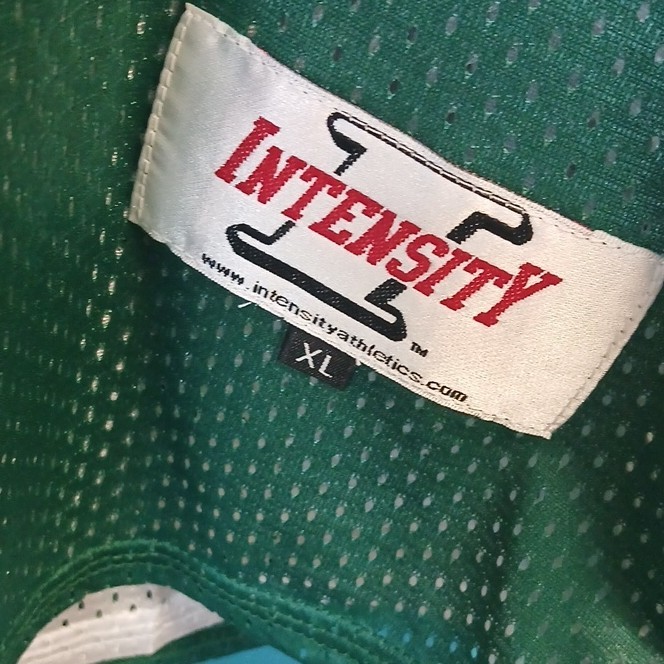 Intensity Moisture Wicking Mesh Dark Green White Men's Basketball Jersey Tank XL gallery