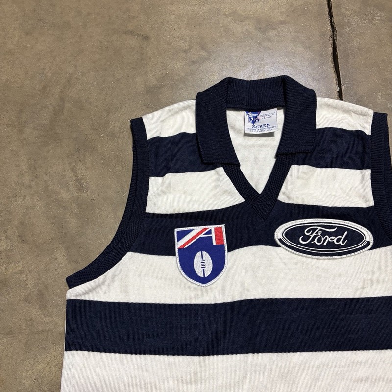 Vintage Geelong Cats Australian Football Jersey Large (110CM) Sekem Ford 90s AFL gallery