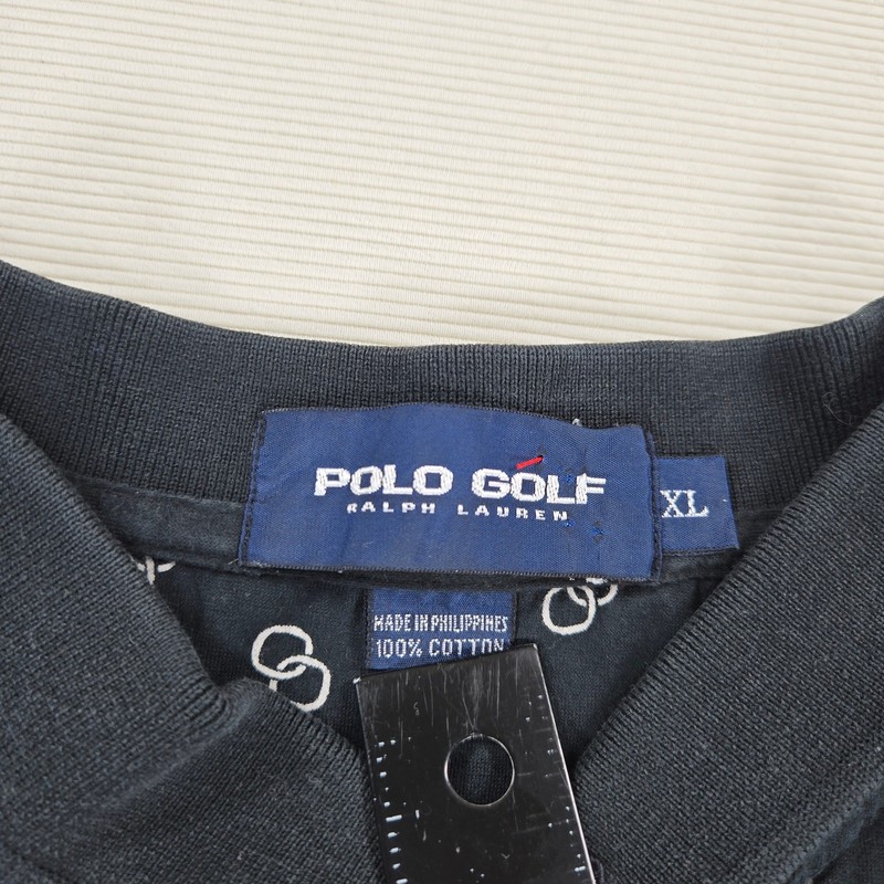 Polo Golf Ralph Lauren Black Short Sleeve Links Printed Polo Men's Size XL gallery