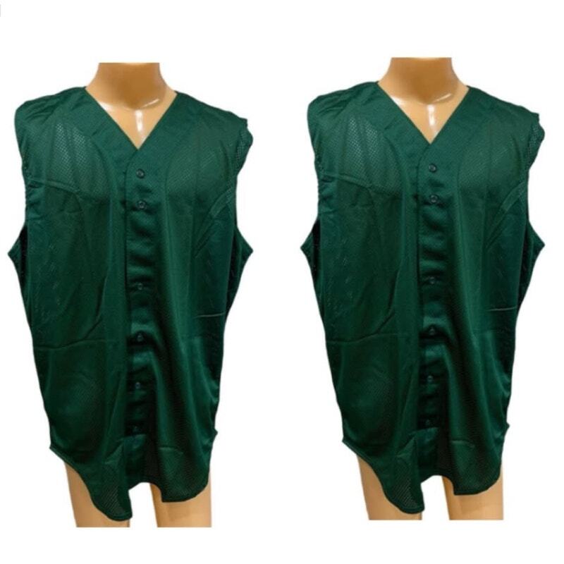2 New Tag Team Uniform Adult Medium Button Down Baseball Mesh Jersey Tank Tops gallery