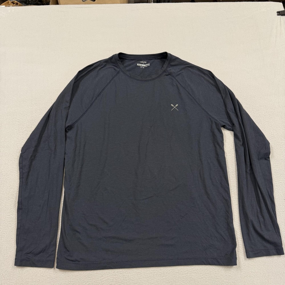 J.Crew Performance Shirt Mens Large Gray Long Sleeve Running Athletic Top