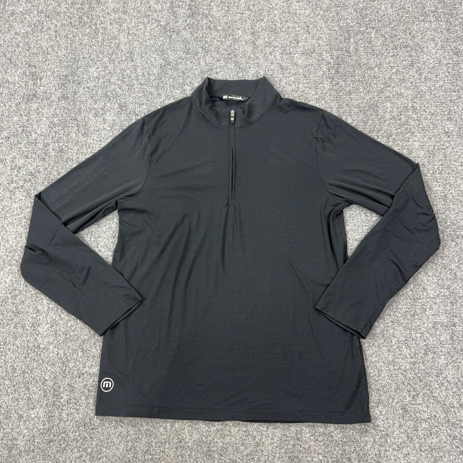 Travis Mathew Pullover Mens Medium Black 1/4 Zip Long Sleeve Golf Top Stretch gallery