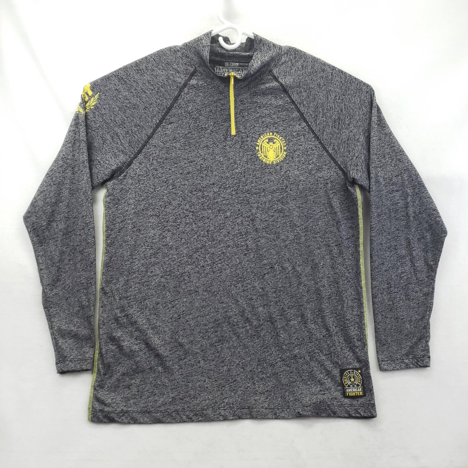 American Fighter Training Pullover Mens 3XL Gray 1/4 Zip Long Sleeve Gym Top gallery