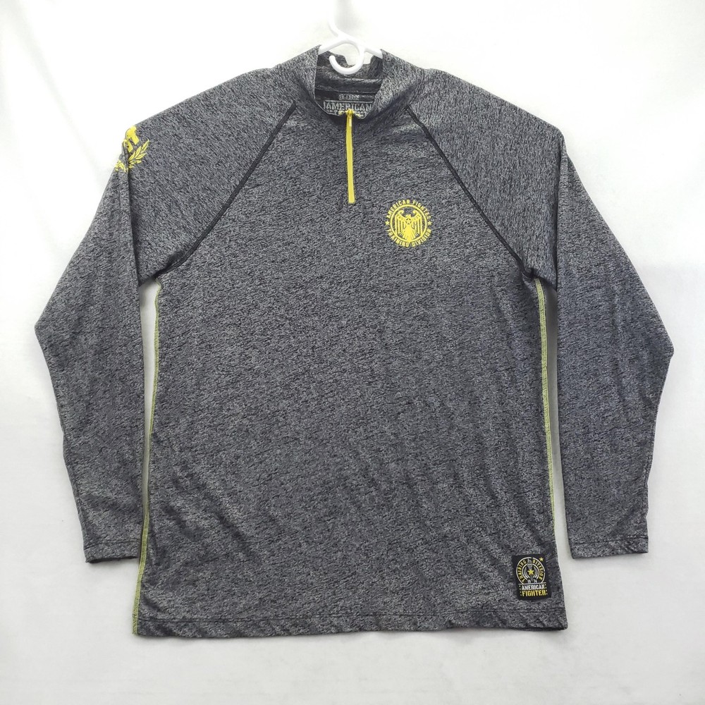 American Fighter Training Pullover Mens 3XL Gray 1/4 Zip Long Sleeve Gym Top