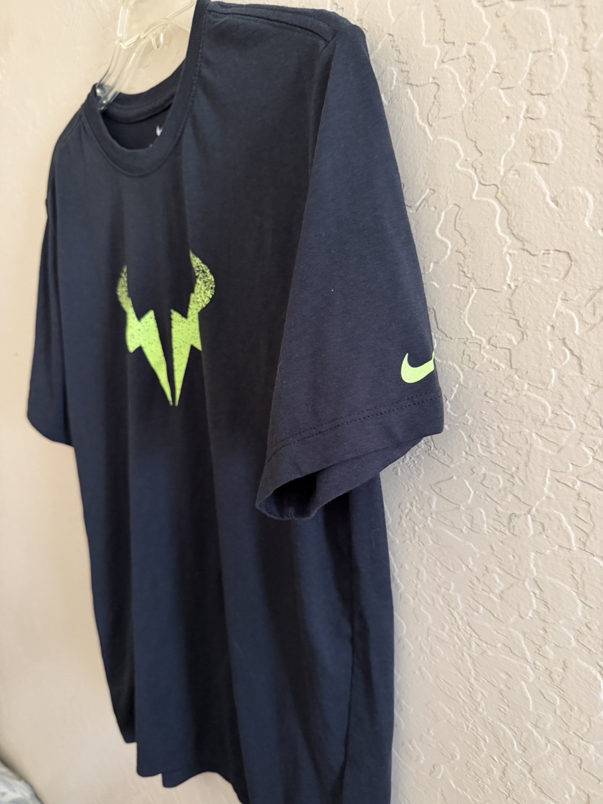 Nike Court Rafa Nadal Dri FIT ADV Black Tennis Shirt Mens M gallery