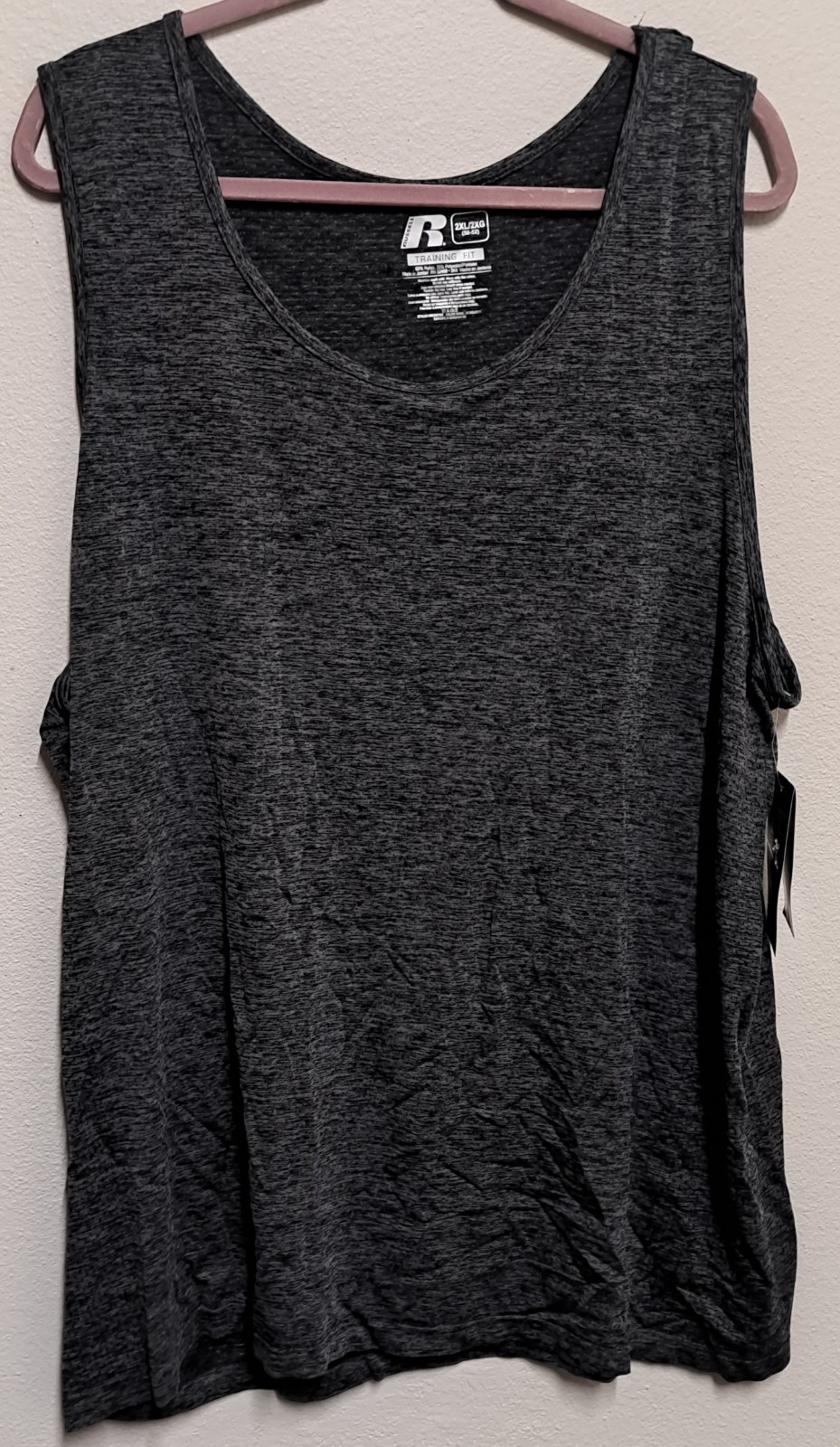 Russell Athletic Tank Top 2XL Gray Training Fit Seamless Workout Gym Dri-Power gallery