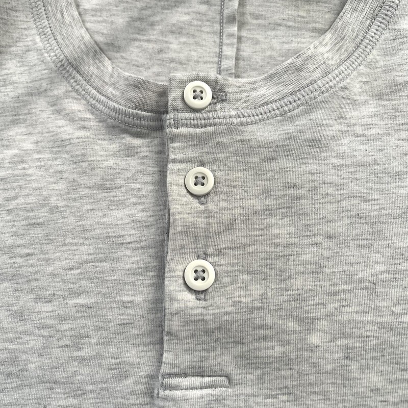 Lululemon Men 5 Year Basic LS Henley Light Grey Pima Cotton Long Sleeve Shirt S gallery