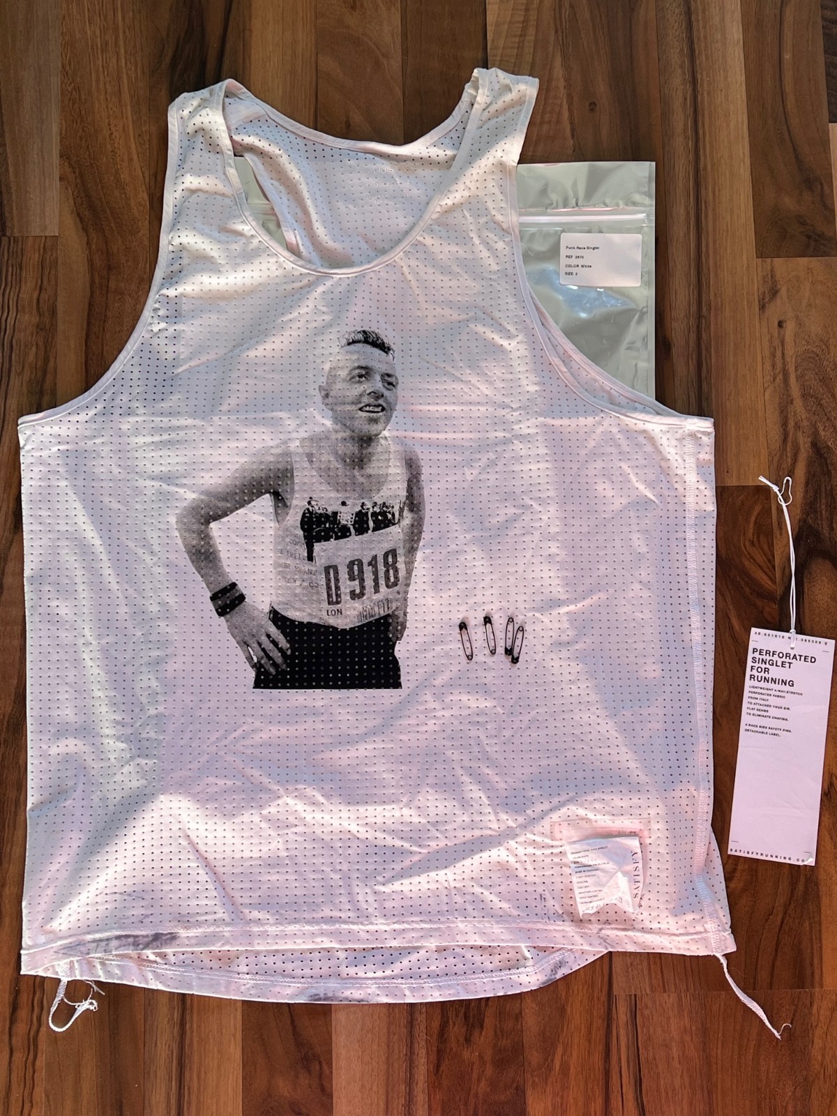 SATISFY RUNNING Joe Strummer The Clash Punk Race Singlet VERY RARE original gallery