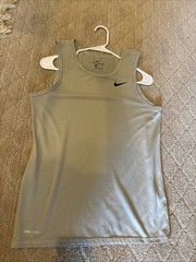 Nike Mens Tank Top Sage Green Swoosh Size S Small Athletic Gym Sleeveless Cotton