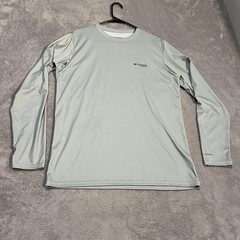 Columbia PFG Terminal Tackle Shirt Mens Medium Green Long Sleeve Flag Fishing