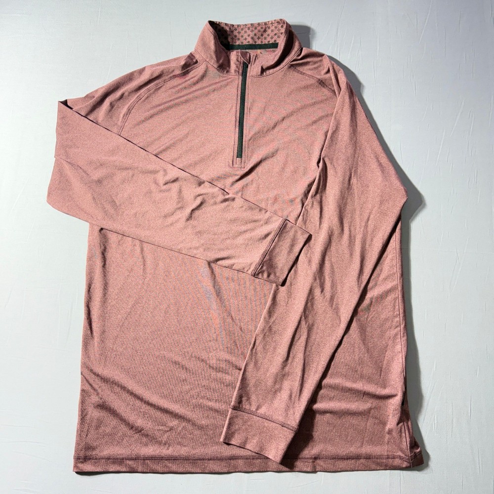 Swannies Mens Large Quarter Zip Golf Pullover Heathered Mauve The Foothills Logo