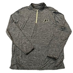 Colosseum Purdue Men’s 1/4 Zip Pullover XL Gray Stretch Logo College Sports