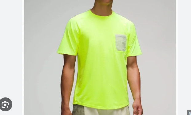 NWT Lululemon Ventilated Hiking Short Sleeve Shirt Highlighted Yellow XXL hiye gallery