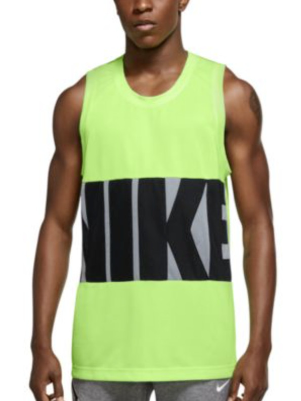 Nike Dri-fit Retro Basketball Tank Mens Lime Green Grey Black Half price gallery