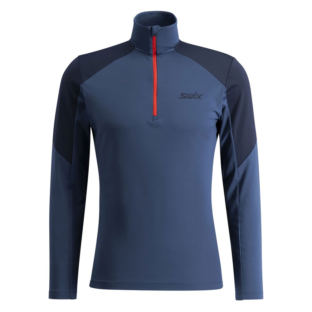 SWIX Men's Infinity Light Half Zip Lake Blue/Dark Navy Shirt (10153-24-75404)