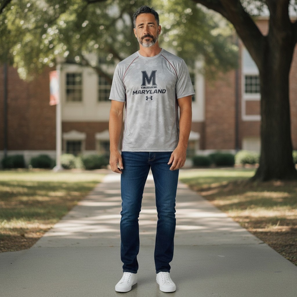 Under Armour Maryland Terrapins Performance T Shirt Gray Red Mens XL gallery