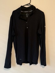 Nike Dri-Fit Element 1/4 Zip Running Top Mens Large Mock Neck Black Pullover