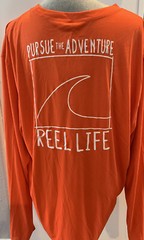 Reel Life Mens Fishing Paddleboard Long Sleeve Shirt Fish Orange XL Polyester F4