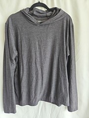 LEG3ND Breathe Performance Long Sleeve Hooded T-Shirt Men’s Large Gray