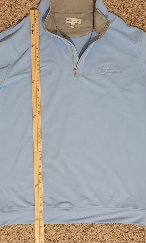 Peter Millar Men's L Light Blue Performance 1/4 Zip Pullover Activewear Top Golf gallery