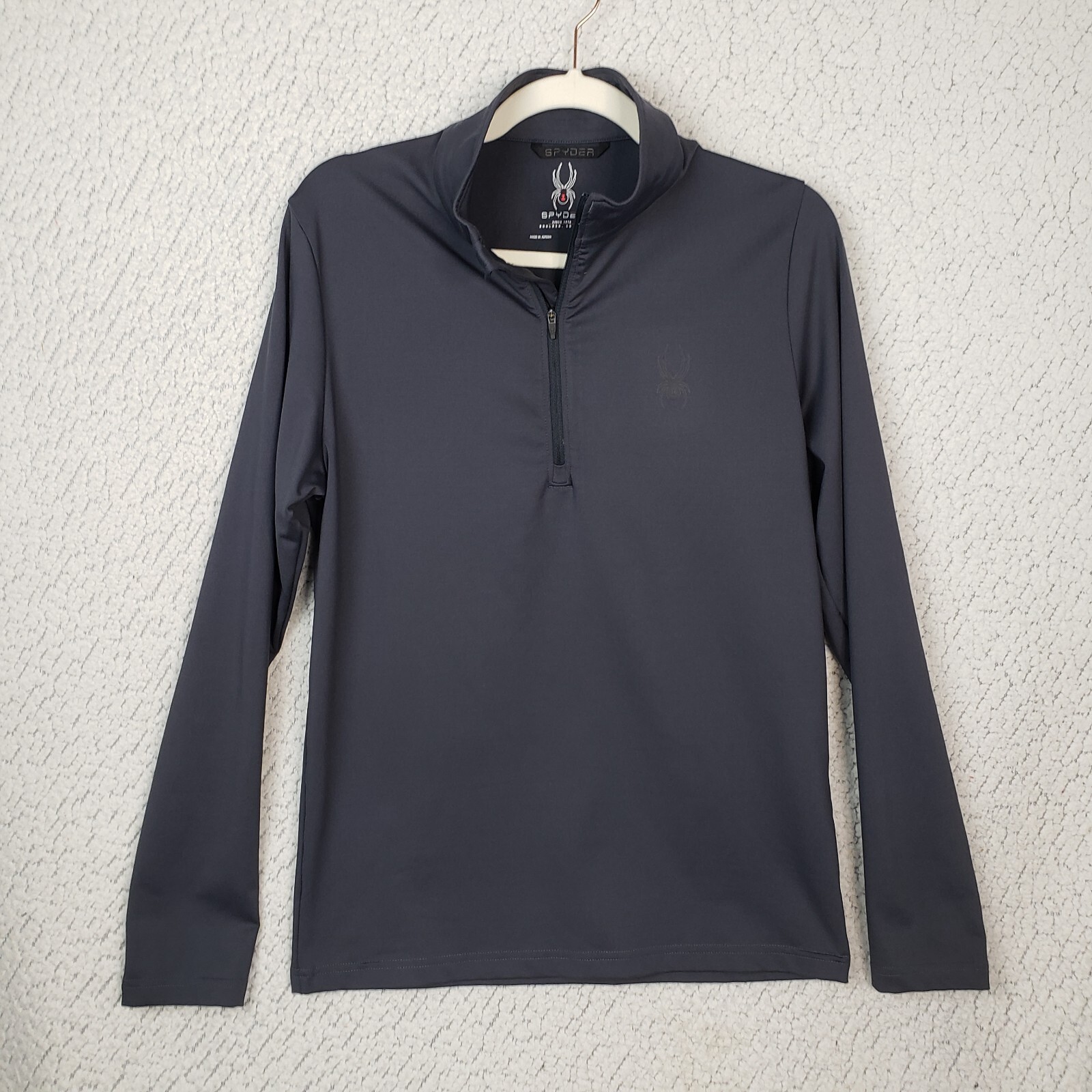 Spyder Prospect 1/2 Zip Mens Shirt S Black Base Layer Skater Techwear 38x27 gallery