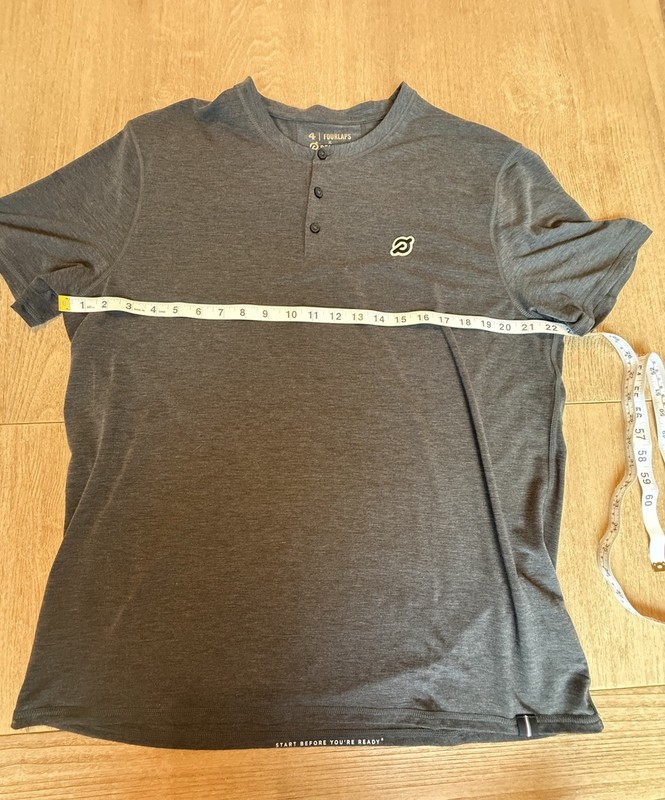 Peloton x Fourlaps Radius Henley Athletic Tee L Gray athleisure cycling casual gallery