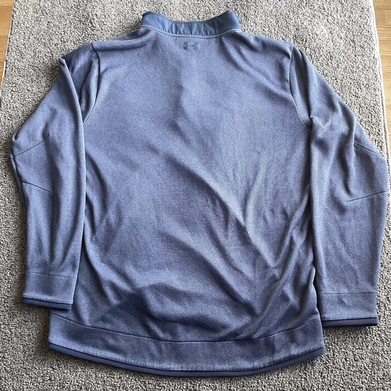Under Armour Mens 2XL Pullover Golf Storm Loose ColdGear Blue Quarter Snap Mock gallery