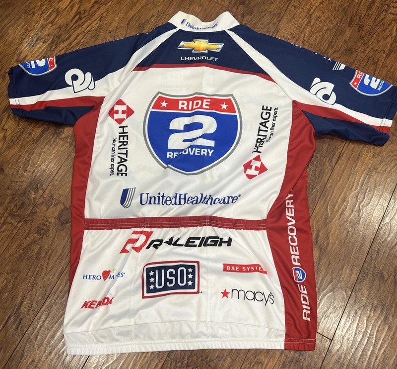 Cycling Jersey Mens XXL Ride 2 Recovery UnitedHealthcare USO Red White Blue USA gallery