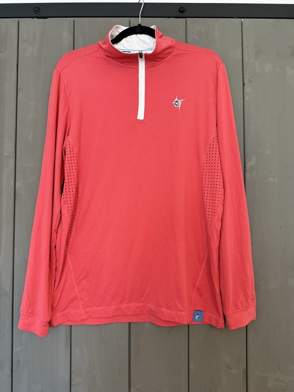White Water Mens Performance 1/4 Zip Shirt Red Pullover Long Sleeve Fishing, L gallery